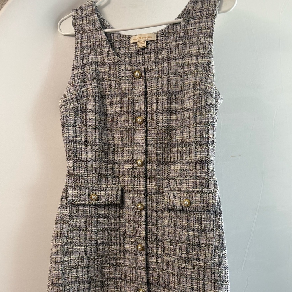 Monteau Black and Gray Tweed Mini Dress - Picture 5 of 6